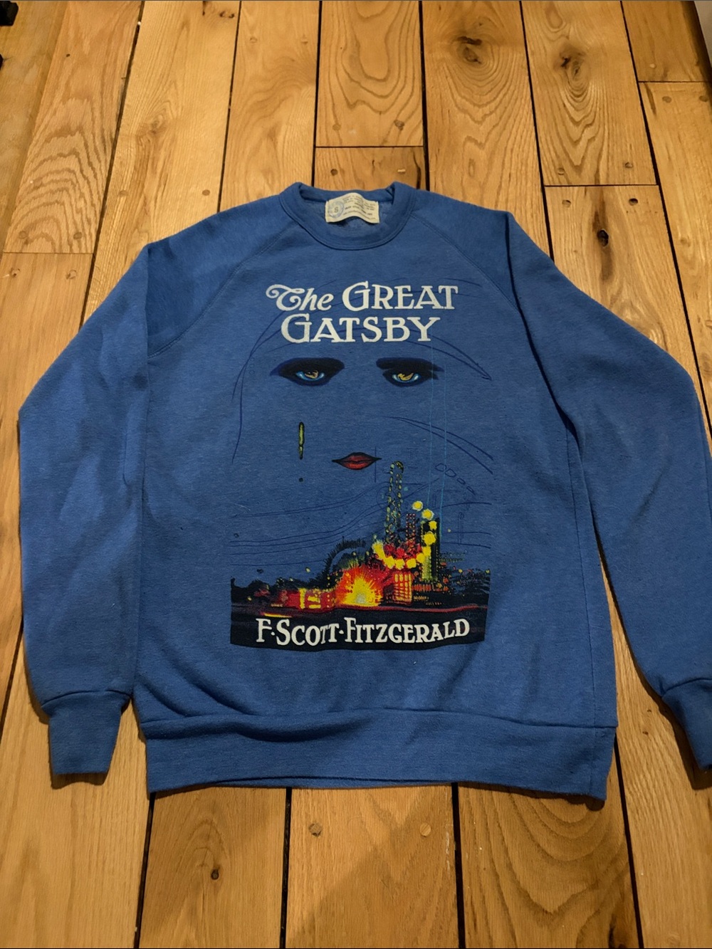 Out of Print Blue The Great Gatsby Graphic Crewneck Sweatshirt